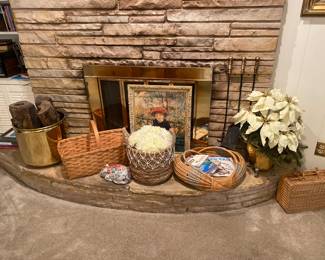 You’ll find lots of great brass and wicker baskets at this sale. 