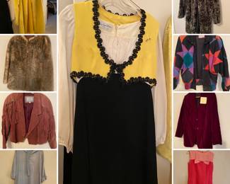 Sweet little vintage clothing g collection from the 60’s plus a couple of really cool 80’s suede coats