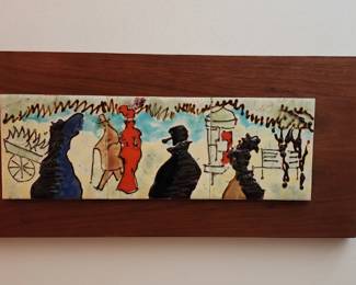 Vintage Harris G. Strong Tile Work Wall Art