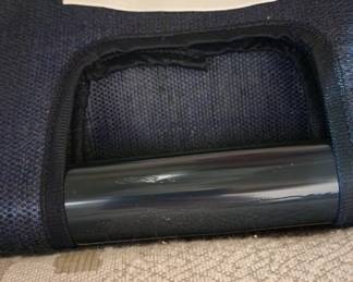 Sofa bed by Karpen and retro turquoise footstool