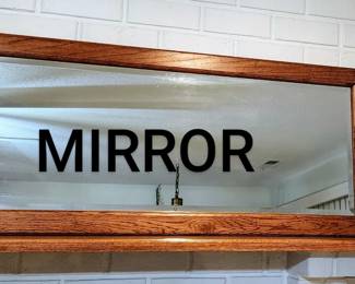 Wood framed mirror