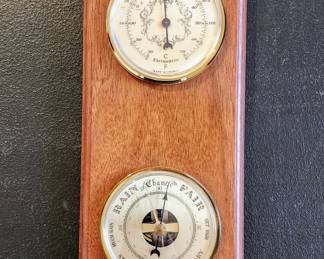 Wood barometer by Myrtlewood Products