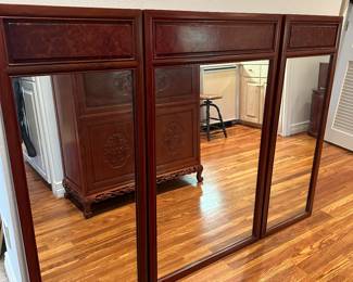 Rosewood Triple Mirror Set