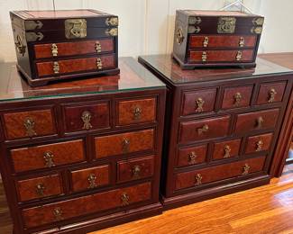 Rosewood Apothecary drawer side tables