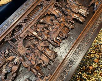 Chinese Carved Teak Trunk