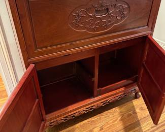 Rosewood Fold Out Bar Cabinet