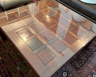 Vintage Rosewood Coffee Table w/glass top