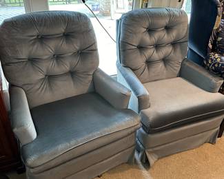 Vintage Velour Rocking Swivel Chairs