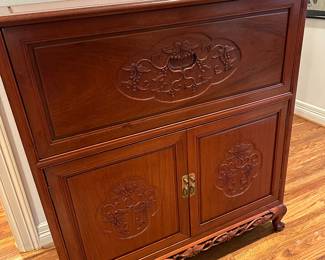 Rosewood Fold Out Bar Cabinet