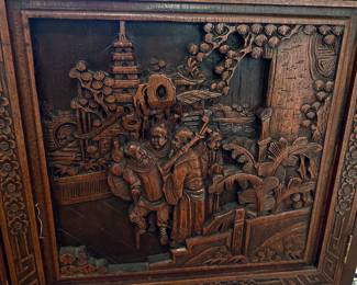 Chinese Carved Teak Trunk