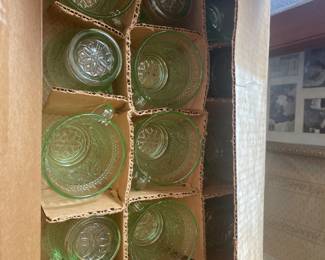 Uranium glass punch glasses