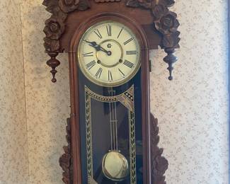 West monster carved wood wall clock