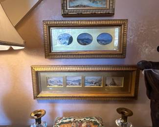 Miniature British Mixed Media  Paintings