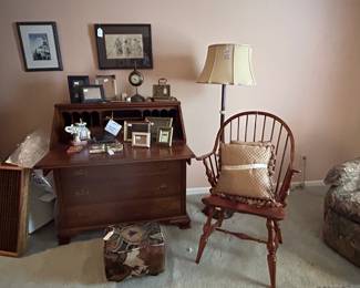 Windsor Arm Chair, Cherry Slant Top Chest