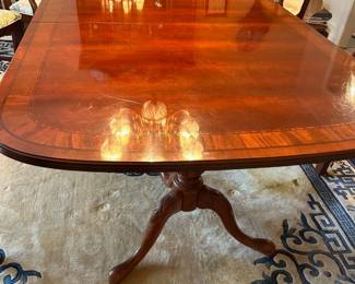Mahogany Banded Dining Table