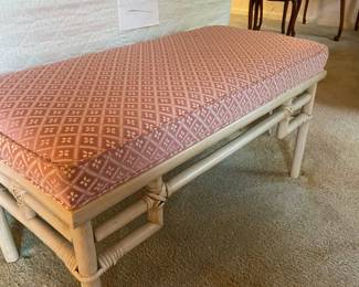 Bamboo Style Upholstered Bench