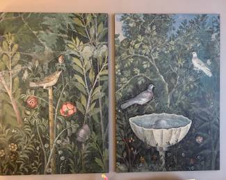 Wooden Panel with  Roman fresco Images