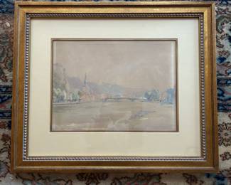 Charles W. Sharpe Watercolor, British Artist Late 19th c.