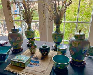 Cloisonne Vases, Ginger Jars, Boxes