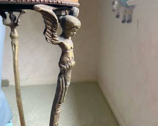 French Side Table with Brass Cherub Ormolu