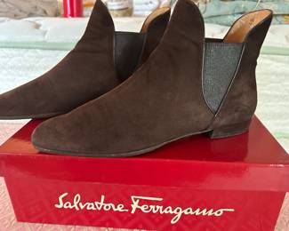 Ferragamo Suede Booties and other Ferragamo shoes , narrow width