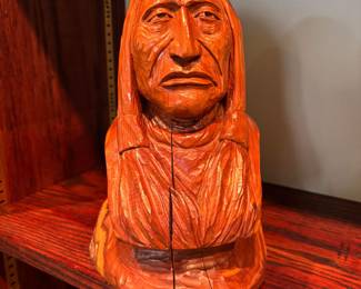Hand carved from fallen Cedar tree from the Blizzard of 93