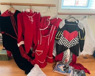 Mr. and Mrs. Santa Clause costumes, Queen of Hearts and other costumes