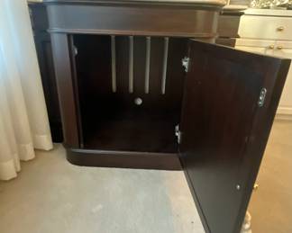 Frontgate Buffet / Cocktail Fold out Bar Cabinet, Marble Top (Open)