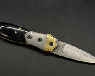 damascus knife rhino horn handle