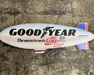 Vintage cardboard cutout coke goodyear blimp