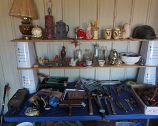 Avon bottles, toys, hand tools