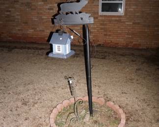 bird house, rain gauge, hook
