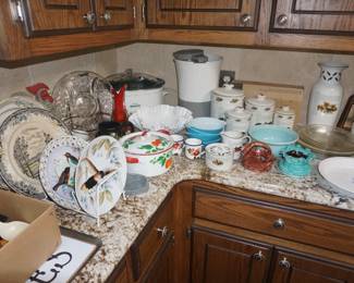 canisters, plates, small applianes,