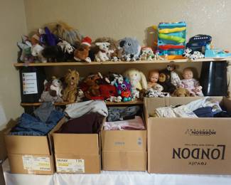 toys, dolls, stuffed animals, clothing