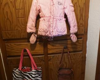 child coat, purse