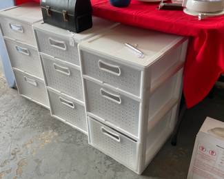 Plastic storage drawers
