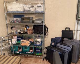 Linens, Luggage, Small Kitchen Appliances
Storage rack sold