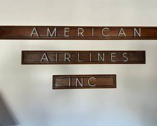 1940s vintage wood and chrome airline sign originally used in an early teminal.