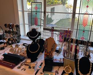 Jewelry and stained glass.