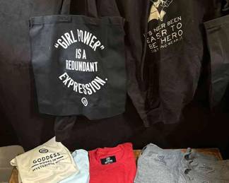 Collection Of Tshirts Hoodie And Canvas Bag