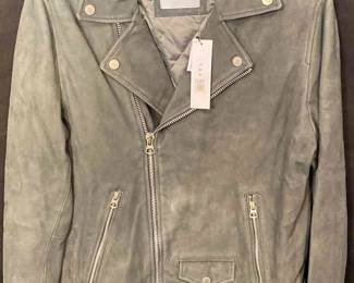 Topman Grey Suede Biker Jacket
