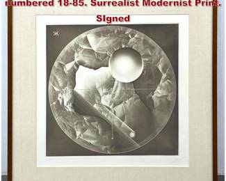 Lot 845 PIERRE BROCHET signed and numbered 1885. Surrealist Modernist Print. SIgned