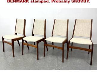 Lot 1010 Set 4 Teak Dining chairs. Made in DENMARK stamped. Probably SKOVBY. 