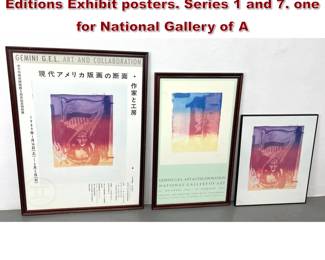 Lot 856 3pcs Jasper Johns Gemini GEL Editions Exhibit posters. Series 1 and 7. one for National Gallery of A