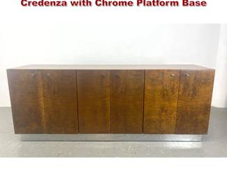 Lot 694 Milo Baughman Burl Walnut Credenza with Chrome Platform Base