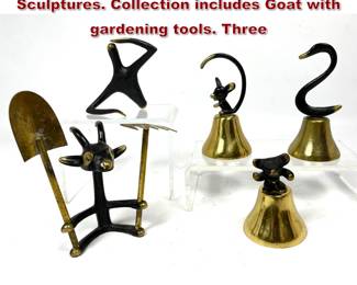 Lot 816 5pc Austrian Bronze Figures. Small Sculptures. Collection includes Goat with gardening tools. Three