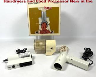 Lot 1049 Dieter Rams Design Braun Items. Hairdryers and Food Processor New in the box
