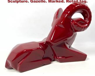 Lot 1059 JARU Glazed Figural Ceramic Sculpture. Gazelle. Marked. Retail tag. 