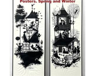 Lot 974 Bjorn Wiinblad Seasons Silhouette Posters. Spring and Winter