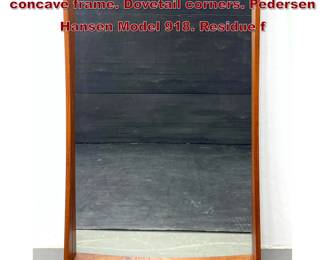 Lot 971 Danish Modern Teak mirror with concave frame. Dovetail corners. Pedersen Hansen Model 918. Residue f